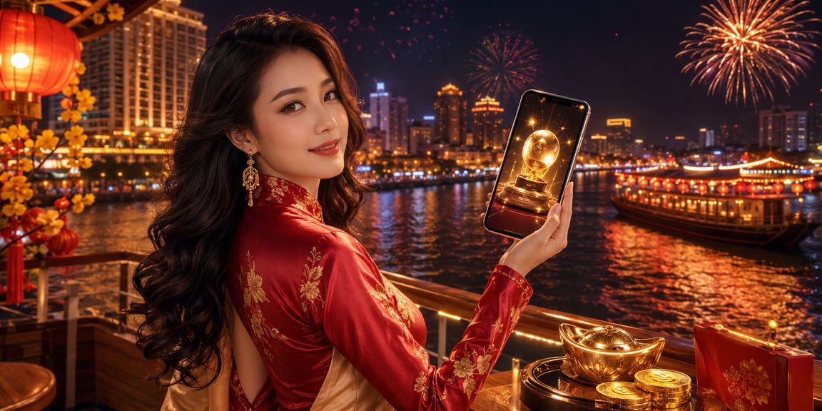 Người phụ nữ mặc áo dài trải nghiệm casino di động tại vùng đồng bằng sông Cửu Long