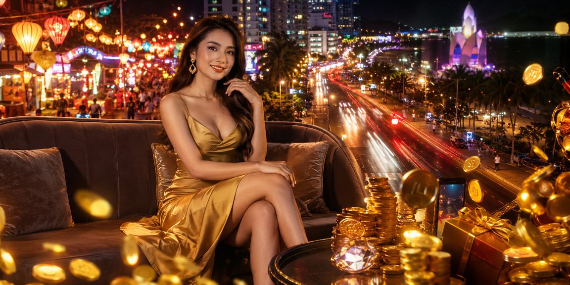 Khung cảnh chợ đêm Nha Trang nhộn nhịp với người dùng trải nghiệm cá cược trực tuyến